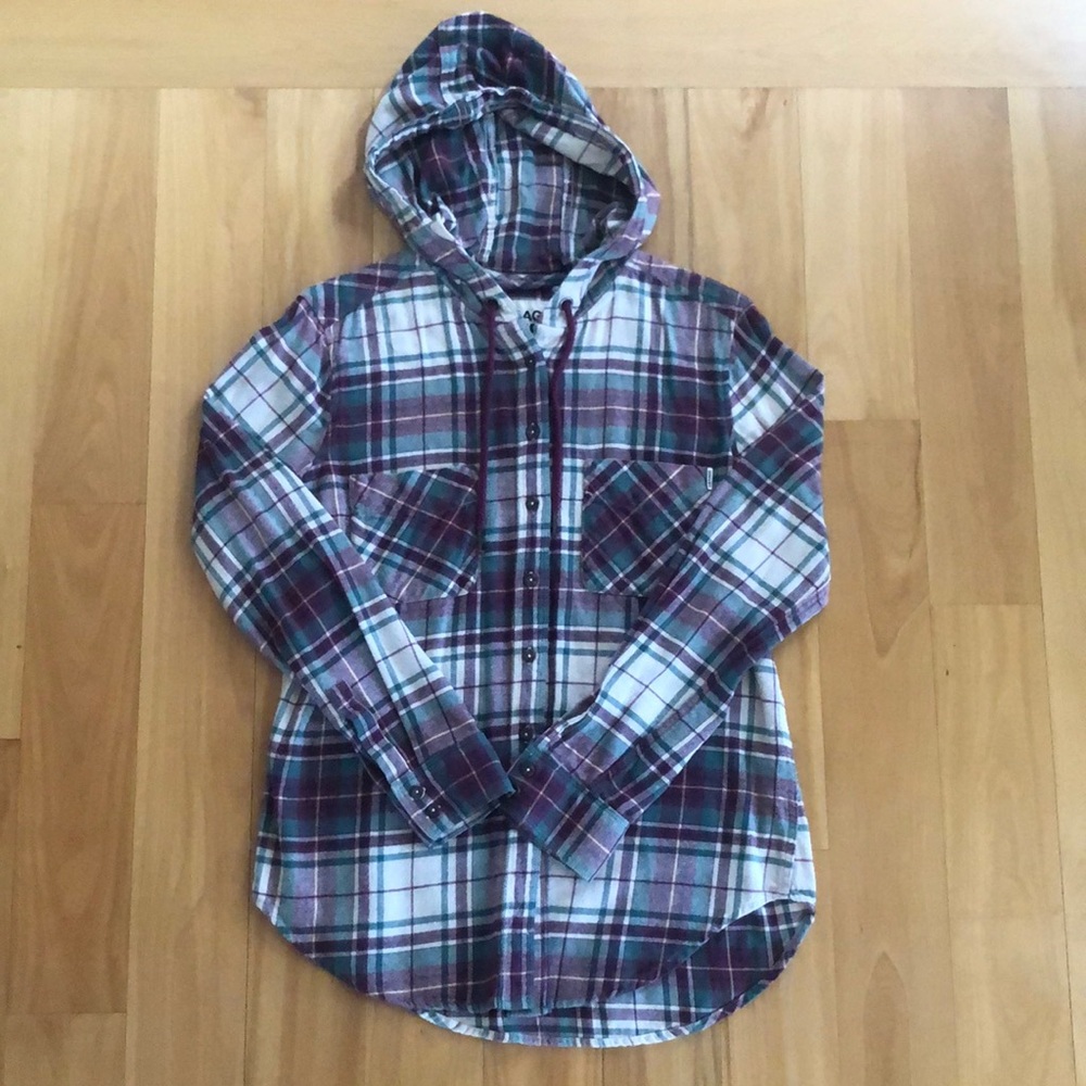 Women’s hoodie flannel, boyfriend fit - size small